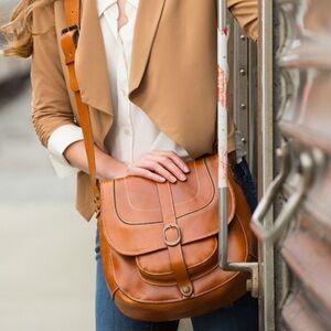 Patricia Nash Cognac Leather Shoulder Bag